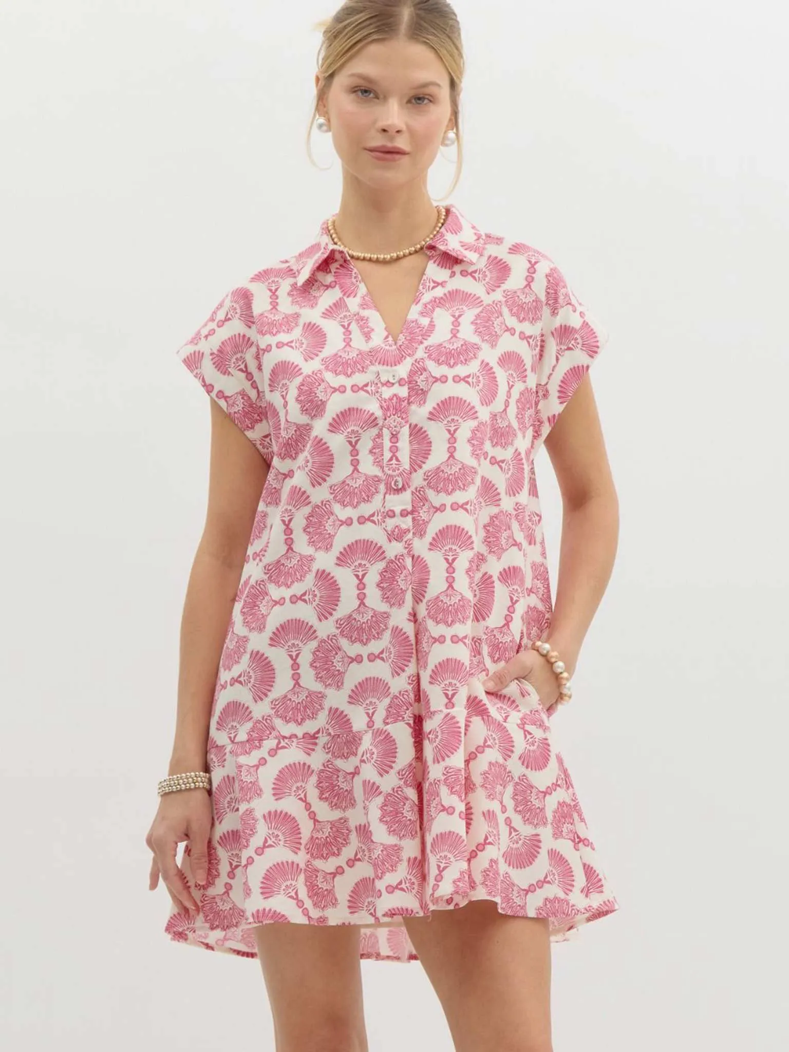 Printed Sleeveless Pullover Mini Dress
