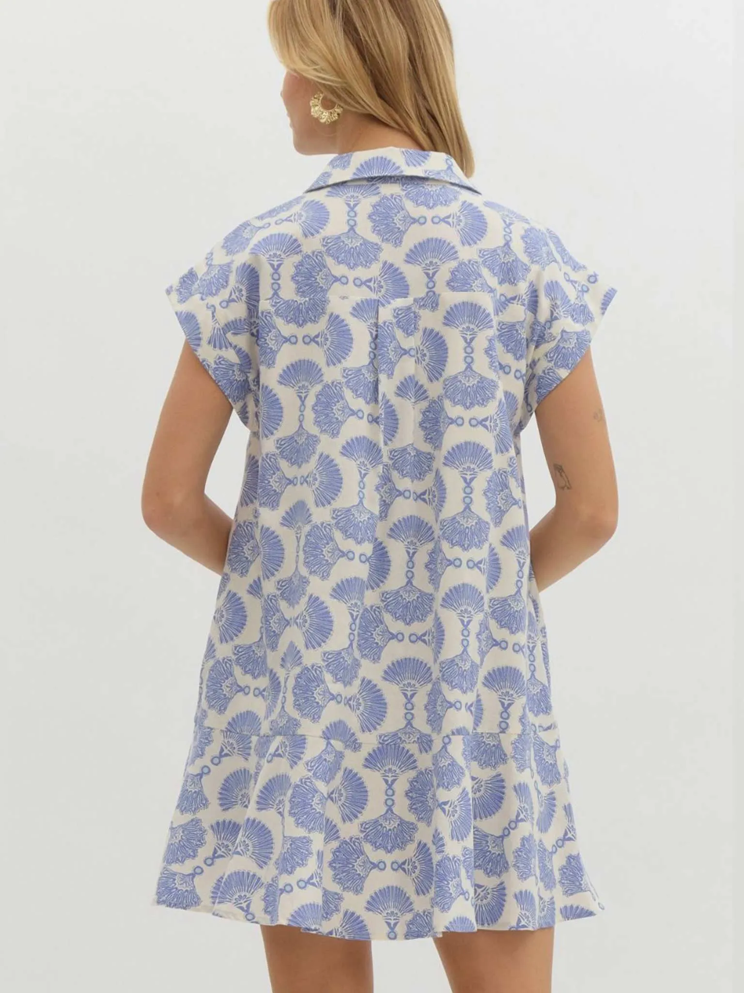 Printed Sleeveless Pullover Mini Dress