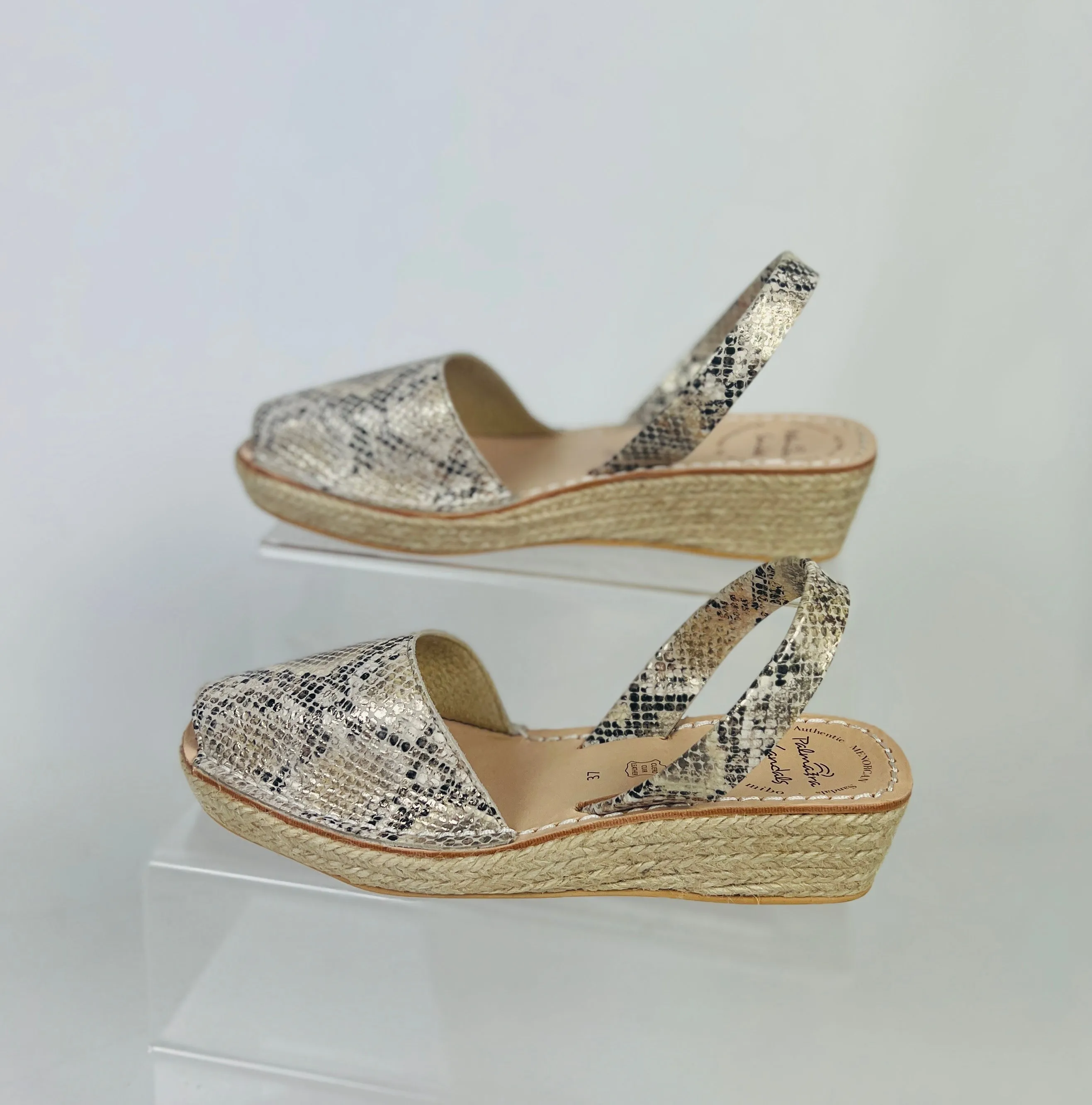 Sample Sale Snakeprint Low Espadrille Wedge