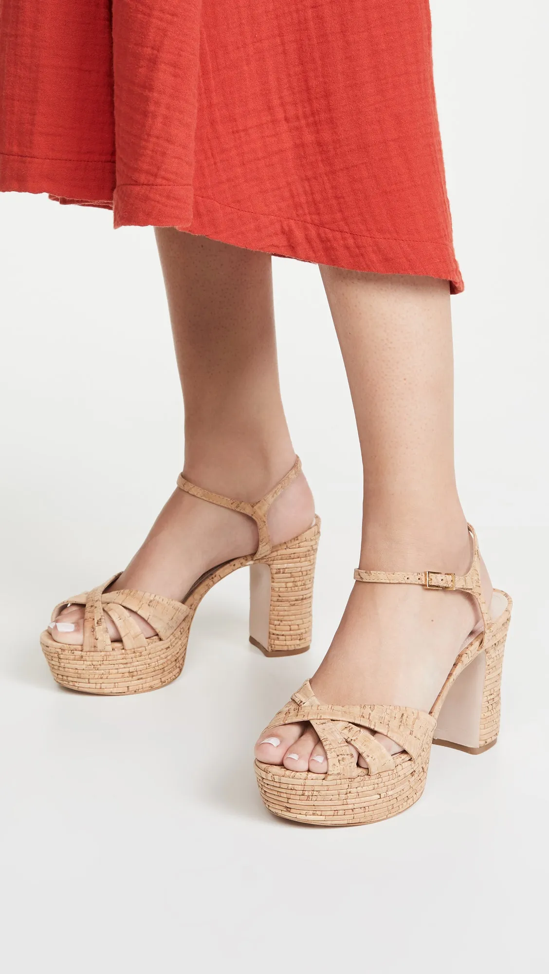 Schutz Darilia Chunky Heeled Crisscross Open toe Sandals Natural (10, Natural)