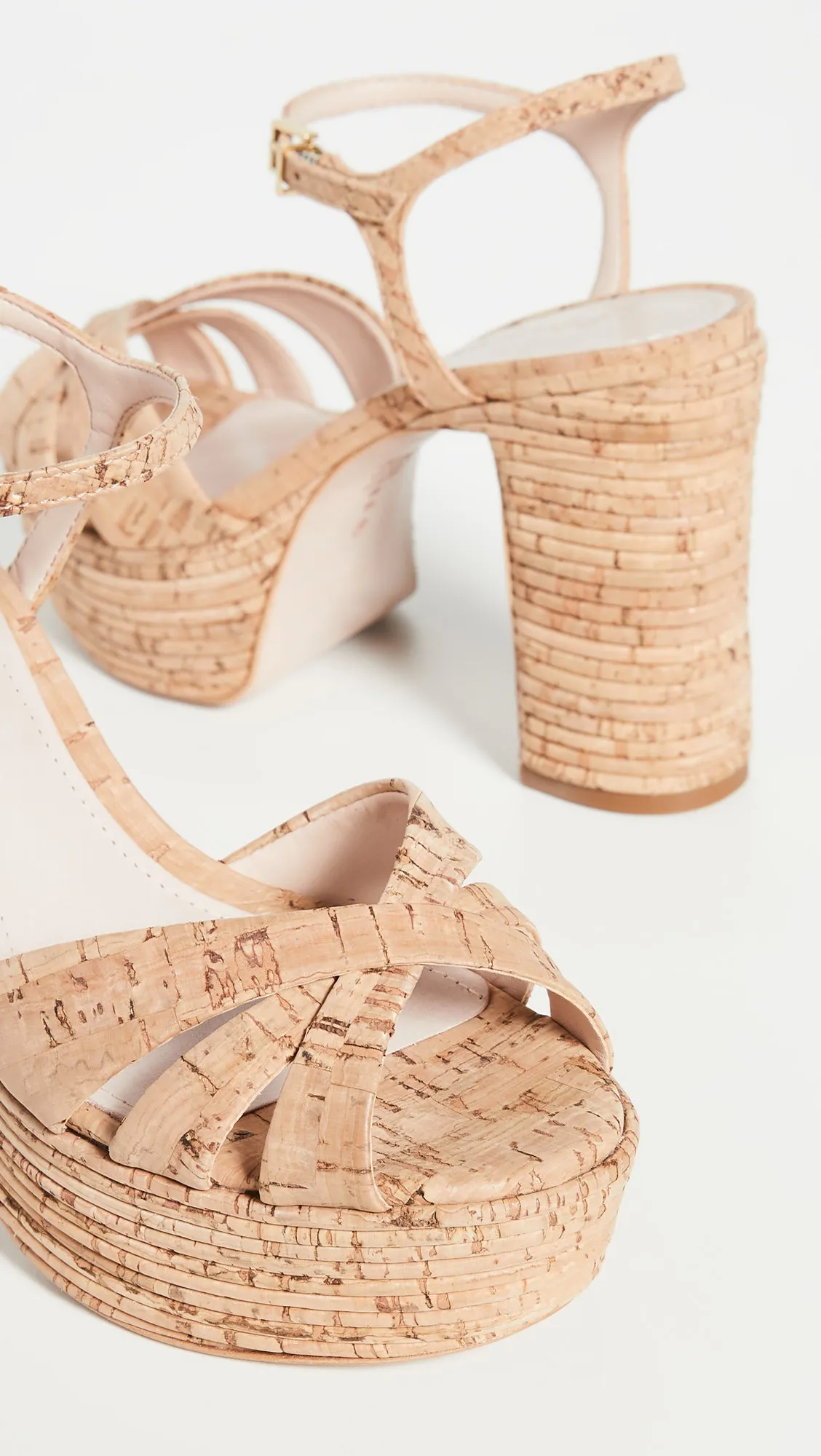 Schutz Darilia Chunky Heeled Crisscross Open toe Sandals Natural (10, Natural)