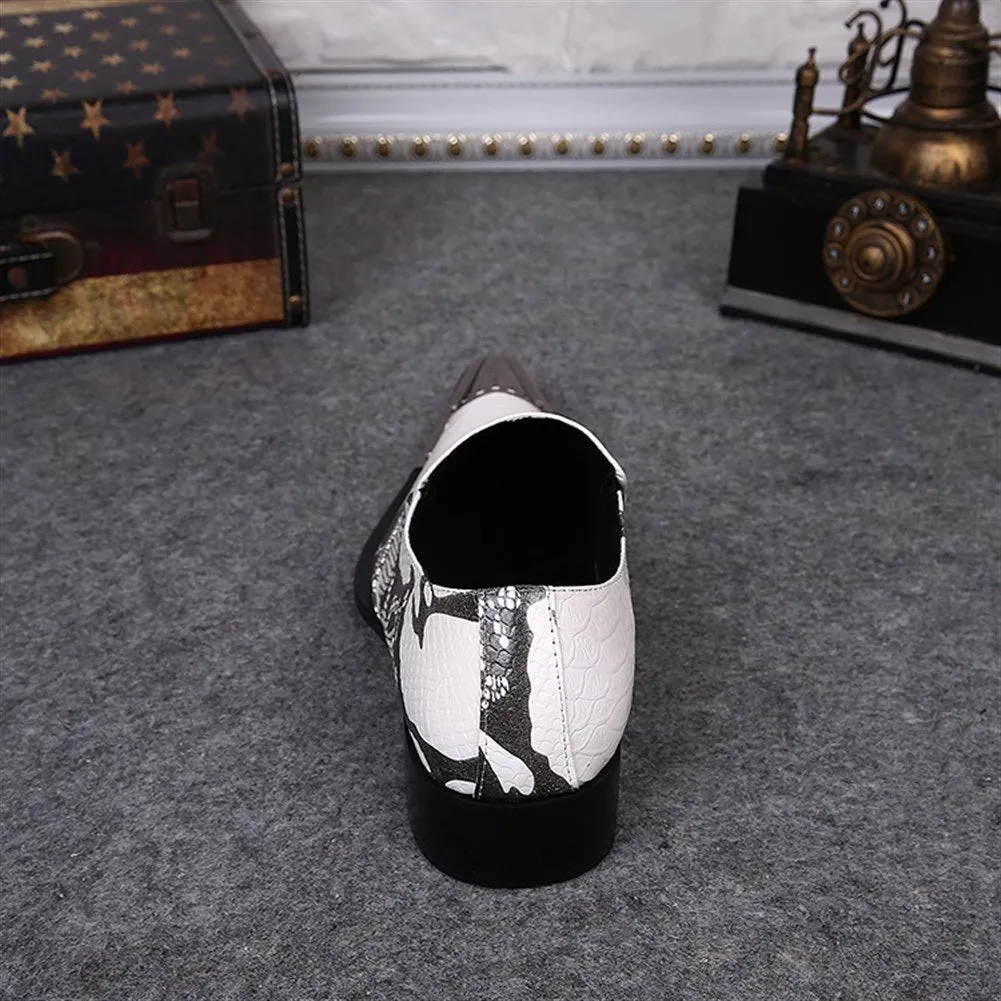 Slip on Mens Low Top Steel Toe Printed Oxfords