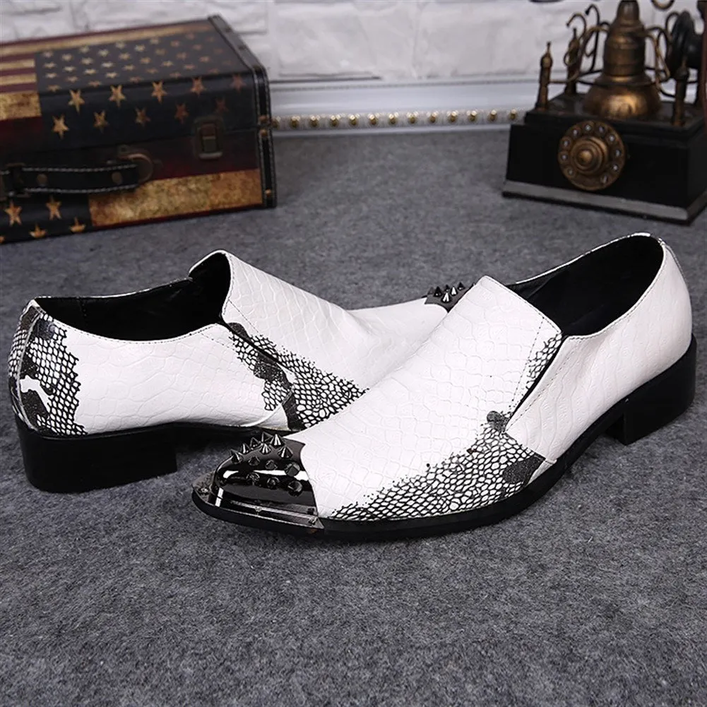 Slip on Mens Low Top Steel Toe Printed Oxfords