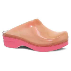 Sonja Backless Translucent Mule in Coral
