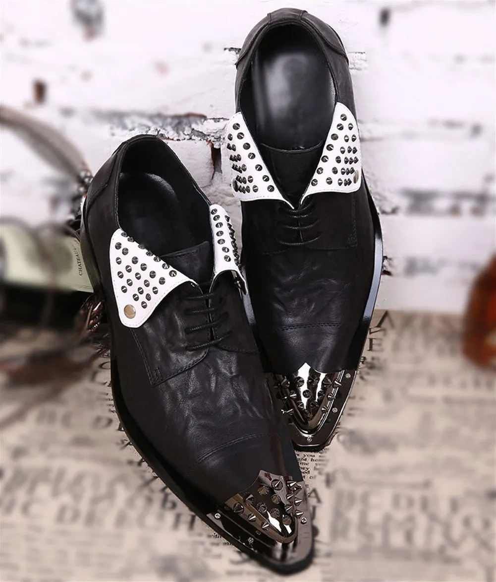 Two Tones Steel Toe Men Oxfords with Decoration