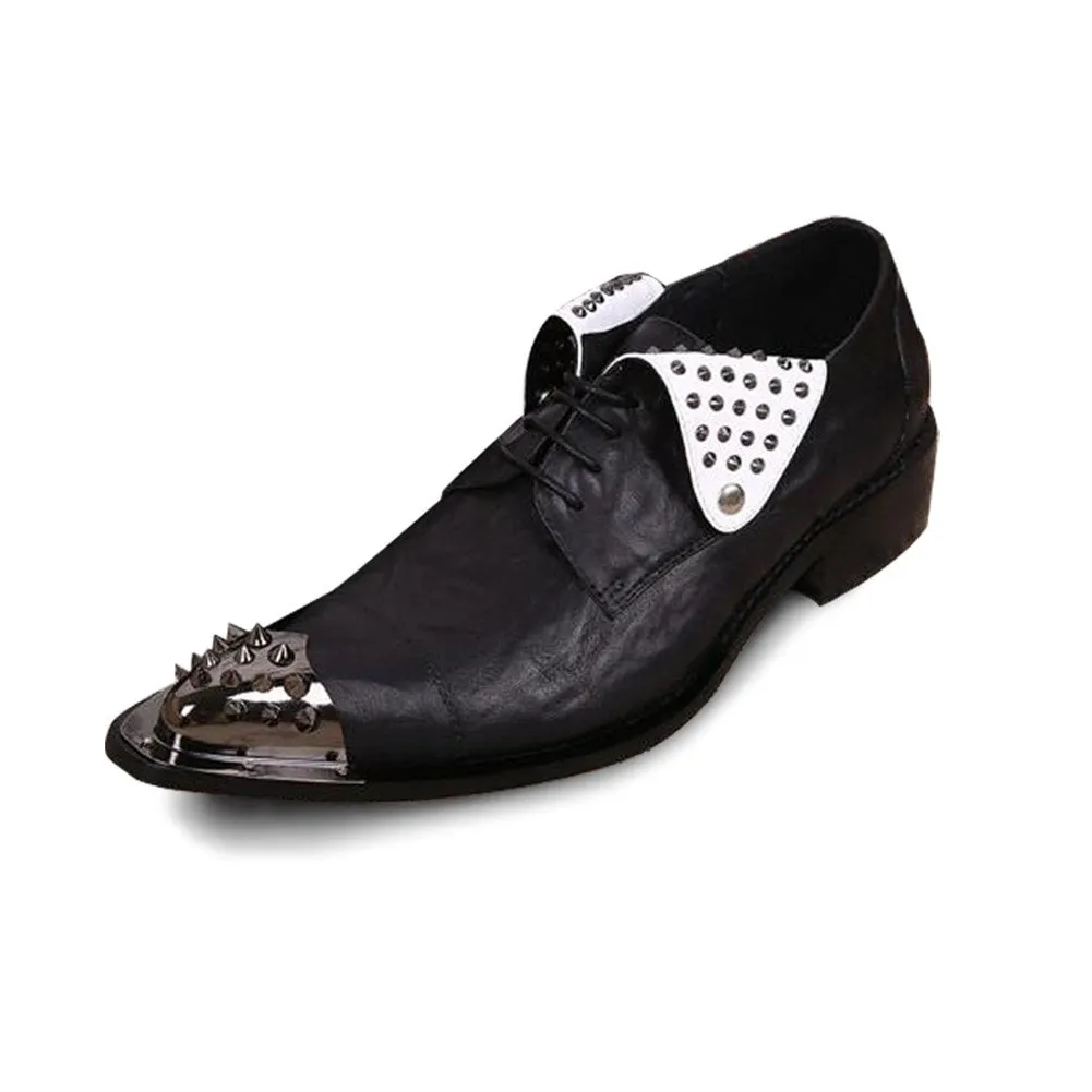Two Tones Steel Toe Men Oxfords with Decoration