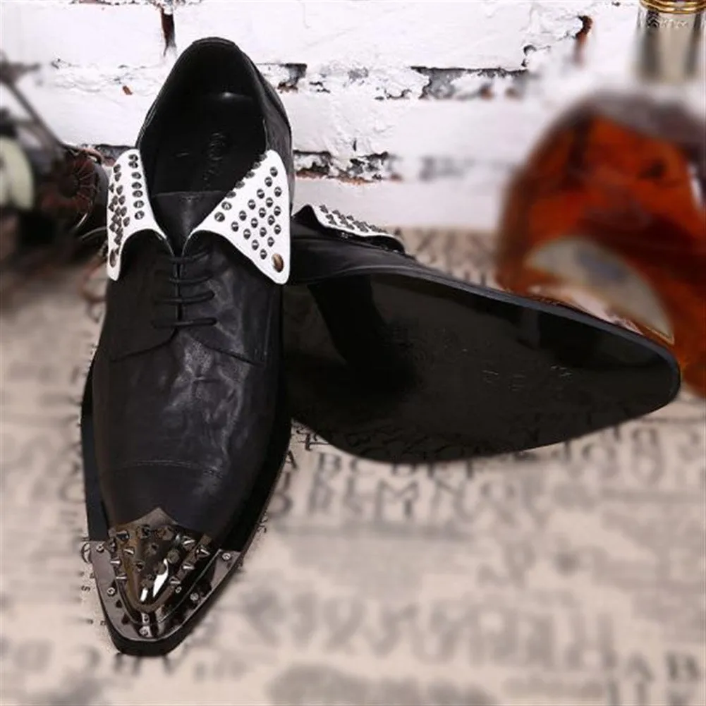 Two Tones Steel Toe Men Oxfords with Decoration